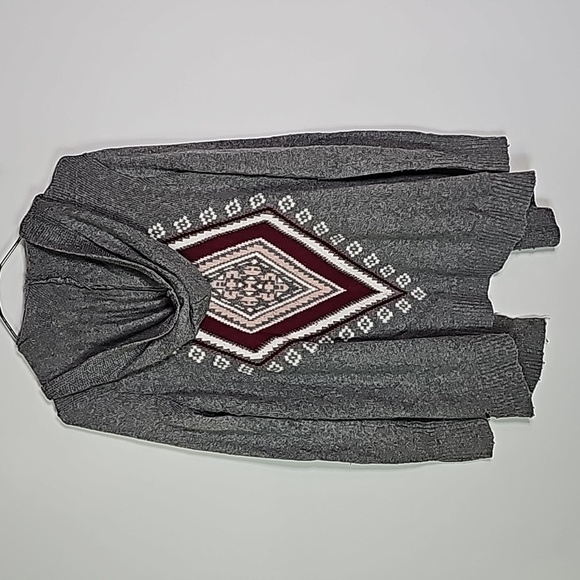 Hollister small gray and red hooded layering  cardigan - Picture 5 of 7